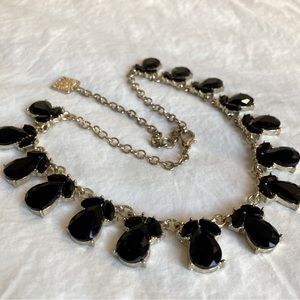 Anne Klein black and gold collarbone necklace